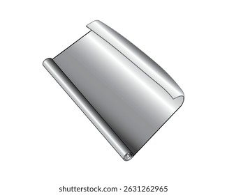 design vetorial de uma bobina de aço inoxidável cinza prateada