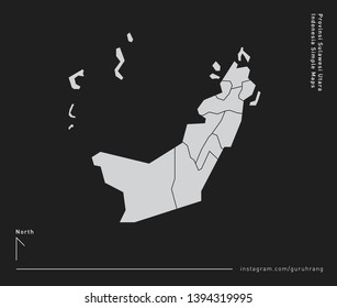 Vector design of simple 34 Province of Indonesia Map with polygonal design and editable EPS-10 format. Every map including line and detail of city or district area in province of Indonesia. 