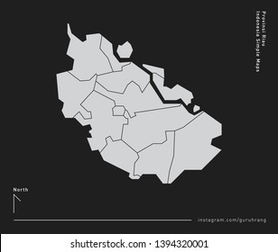 Vector design of simple 34 Province of Indonesia Map with polygonal design and editable EPS-10 format. Every map including line and detail of city or district area in province of Indonesia. 