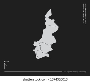 Vector design of simple 34 Province of Indonesia Map with polygonal design and editable EPS-10 format. Every map including line and detail of city or district area in province of Indonesia. 