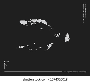 Vector design of simple 34 Province of Indonesia Map with polygonal design and editable EPS-10 format. Every map including line and detail of city or district area in province of Indonesia. 