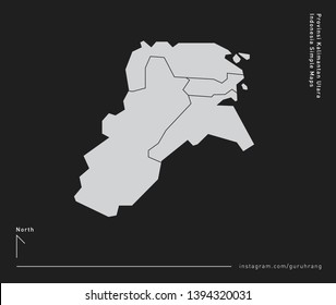 Vector design of simple 34 Province of Indonesia Map with polygonal design and editable EPS-10 format. Every map including line and detail of city or district area in province of Indonesia. 