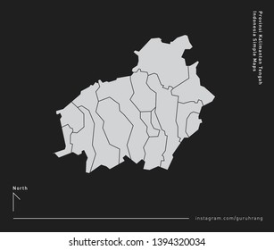 Vector design of simple 34 Province of Indonesia Map with polygonal design and editable EPS-10 format. Every map including line and detail of city or district area in province of Indonesia. 