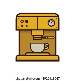 VECTOR DESIGN OF A SIMPLE COFFEE MACHINE AND LOOKS COOL