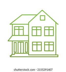 vector design, simple eco-friendly modern green house shape illustration