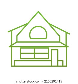 vector design, simple eco-friendly modern green house shape illustration