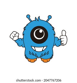 vector design with a simple look about cute monsters is very simple and elegant