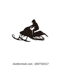 vector design with simple look of person riding a snow motorcycle symbol
 very simple and elegant