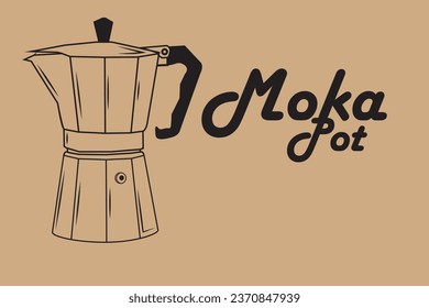 vector design simple moka moca pot coffee black espresso ilustration