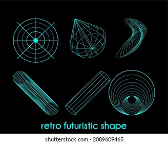 vector design simple retro futuristic shape 