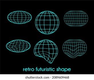 vector design simple retro futuristic shape 