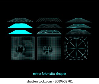 vector design simple retro futuristic shape 