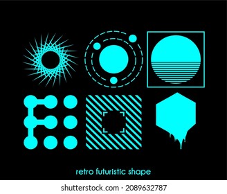 vector design simple retro futuristic shape 