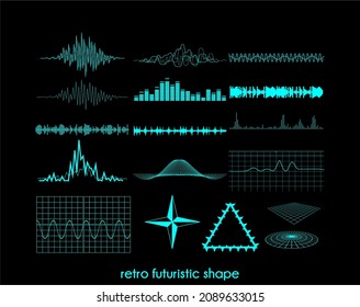 vector design simple retro futuristic shape 