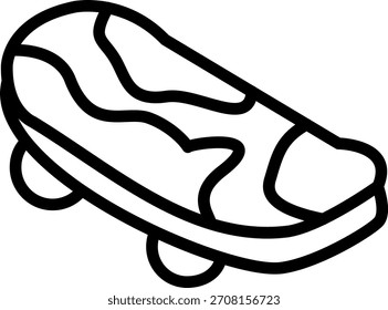 Estilo del icono del monopatín del diseño del Vector