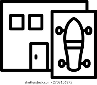 Vector Design Skateboard Shop Icon Style