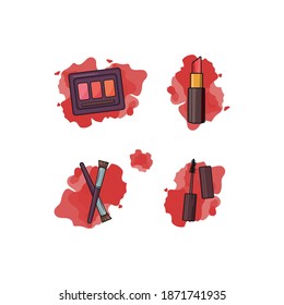Vector design with skech cosmetic icons