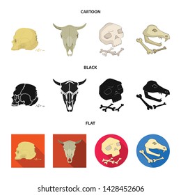 Vector design of skeleton and character icon. Collection of skeleton and halloween stock symbol for web.