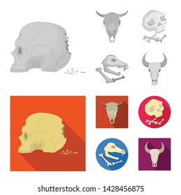 Vector design of skeleton and character icon. Collection of skeleton and halloween vector icon for stock.