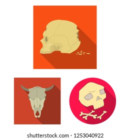 Vector design of skeleton and character logo. Collection of skeleton and halloween stock symbol for web.