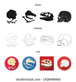 Vector design of skeleton and character logo. Collection of skeleton and halloween vector icon for stock.
