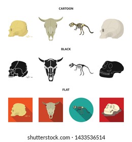 Vector design of skeleton and character logo. Collection of skeleton and halloween vector icon for stock.