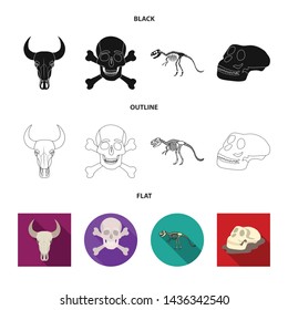 Vector design of skeleton and character logo. Set of skeleton and halloween stock vector illustration.