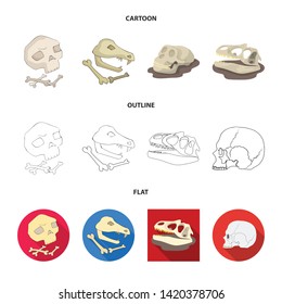 Vector design of skeleton and character sign. Set of skeleton and halloween stock symbol for web.