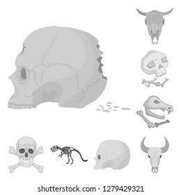 Vector design of skeleton and character symbol. Collection of skeleton and halloween stock symbol for web.