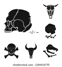 Vector design of skeleton and character symbol. Collection of skeleton and halloween vector icon for stock.