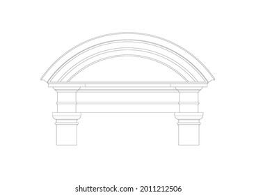 Vector Design Sketch of beautiful house pillars