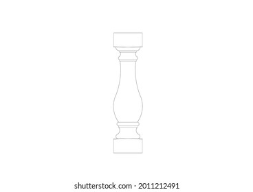 Vector Design Sketch of beautiful and luxurious house pillars
