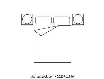 Vector design sketch of a bed or bunk beds