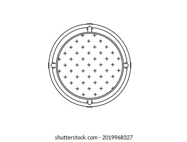 Vector design sketch of a circular carpet shape