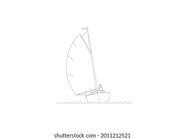 Vector Design Sketch of a classic sailing ship