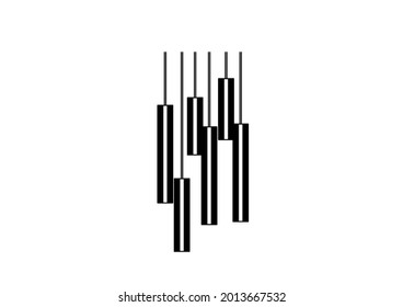Vector design sketch of a decorative glass lamp extending downwards for a living room