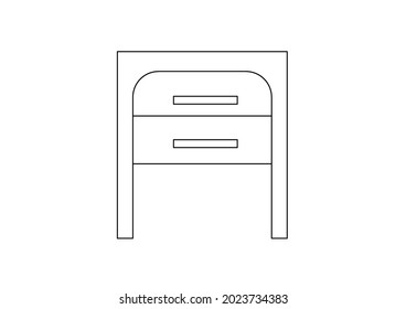 Vector design sketch of a desk with two drawers