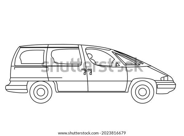 Vector\
design sketch of a family car for\
sightseeing