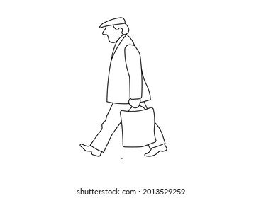 Vector Design Of A Sketch Of A Father Coming Home From Work