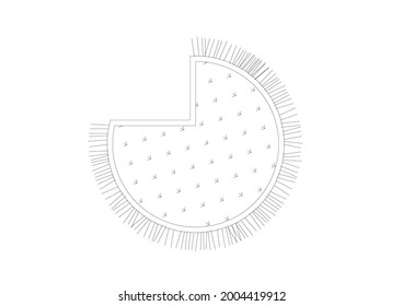 esbozo de diseño vectorial de una alfombra de suelo