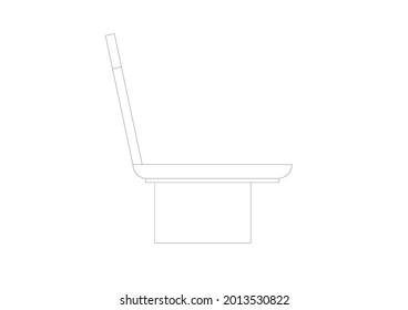 Vector design sketch of a garden chair made of cement