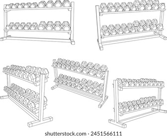 vector design sketch illustration of a barbell gym equipment for body building sports