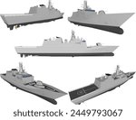 vector design sketch illustration of a battleship full of weapons for world war