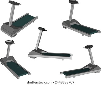 vector design sketch illustration of running gym equipment to shape the body