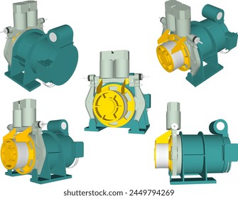 vector design sketch illustration of a simple home water pump
