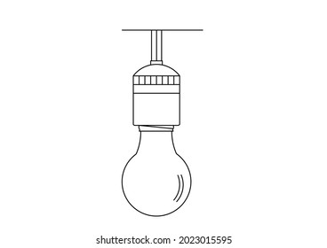 Vector design sketch of a lamp that has been installed and powered