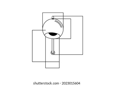 Vector design sketch of a lampshade that is outside the room so it doesn't get hit by the rain