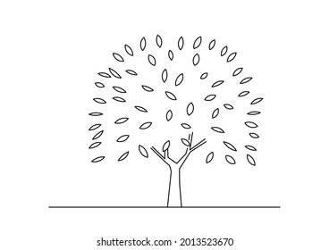 Vector design sketch of a leaf tree