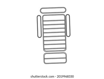 Esbozo de diseño vectorial de una tumbona o silla de playa o de una tumbona