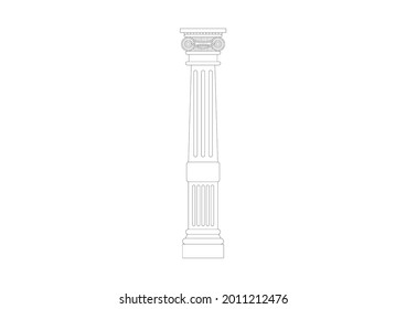 Vector Design Sketch of luxury house pillars